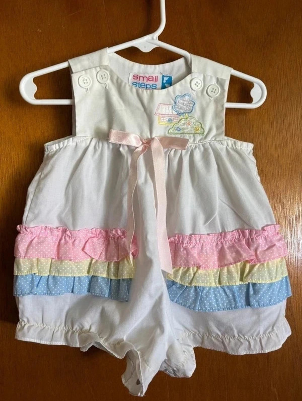 Vintage Small Steps baby romper, size 6/9 months.